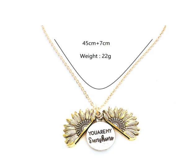 Sunflower Double Lettering Necklace - Image 8