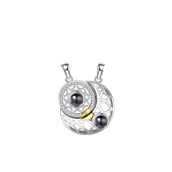 Sun Moon Shape Couple Personalized Necklaces - Image 7