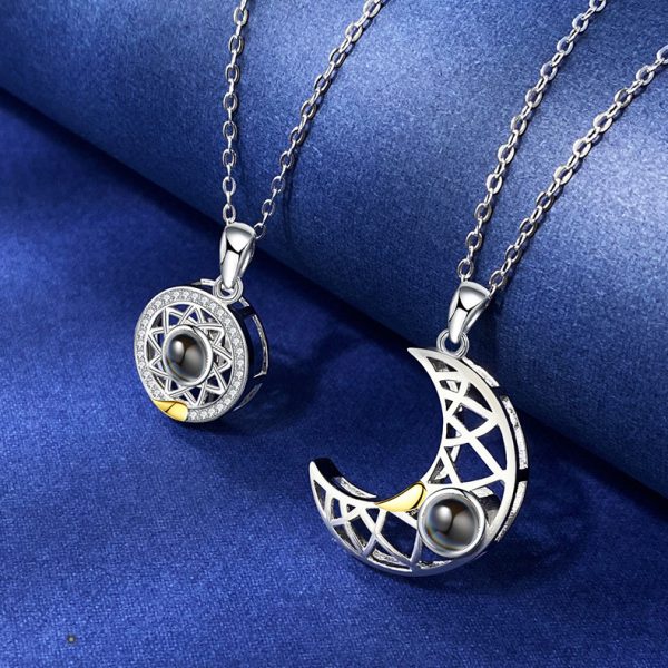 Sun Moon Shape Couple Personalized Necklaces - Image 8