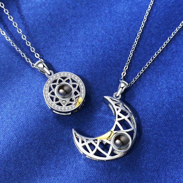 Sun Moon Shape Couple Personalized Necklaces - Image 3