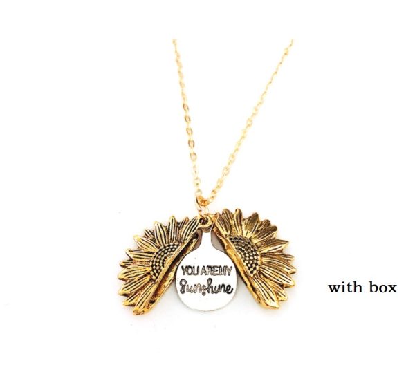 Sunflower Double Lettering Necklace - Image 4