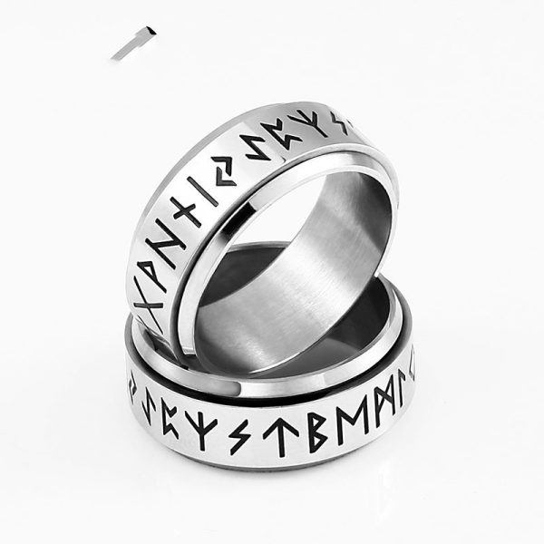 Korean Fashion Titanium Steel Rotatable Ring - Image 4